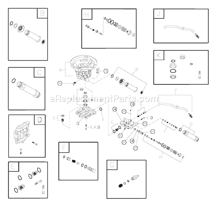 Page B Diagram and Parts List for 020222-1  Briggs and Stratton Pressure Washer